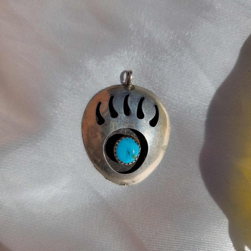 Bear Claw Pendant with Turquoise